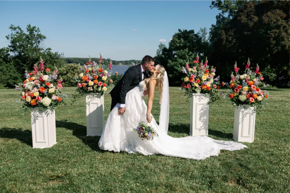 Bohemia Overlook Manor ceremony lawn